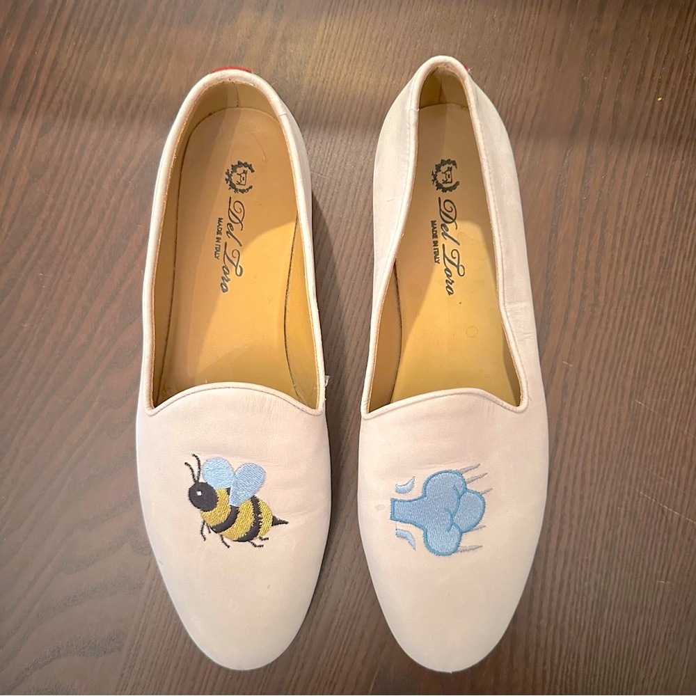 Del Toro Emoji Leather Loafers Bee sz 9
